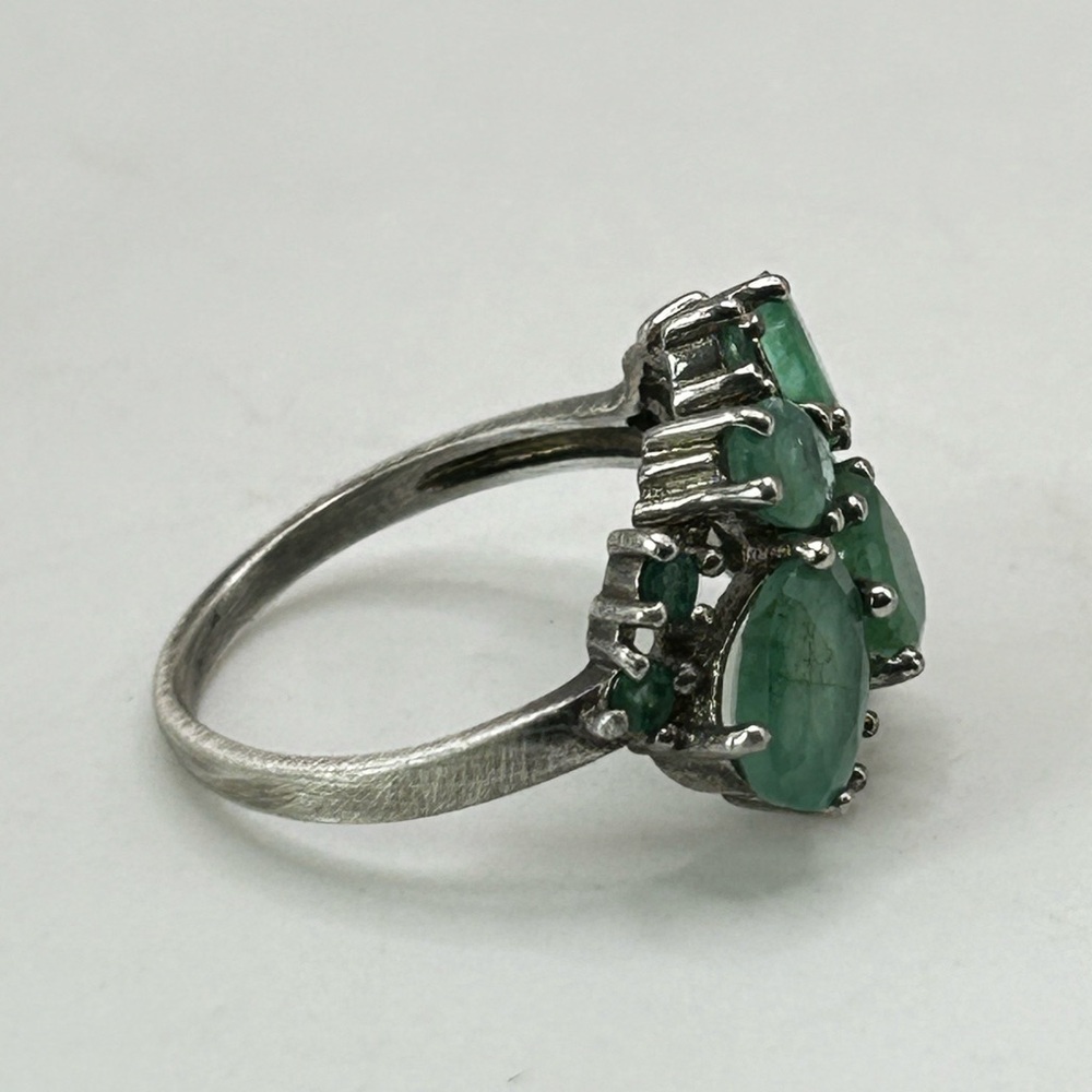 Sterling Silver Emerald Ring - Size 9 - image 4